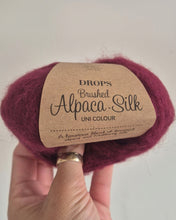 Load image into Gallery viewer, Brushed Alpaca Silk Yarn in Bordeaux by DROPS