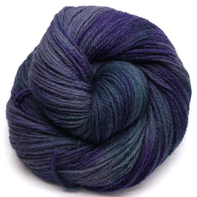 Load image into Gallery viewer, Hand Dyed Bluefaced Leicester, Shetland and Alpaca DK Yarn in Bluebells at Night by Bluebell Yarns