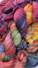 Load image into Gallery viewer, Hand Dyed Sock 4ply Yarn in Northern Lights Sparkle by Solicious Yarns