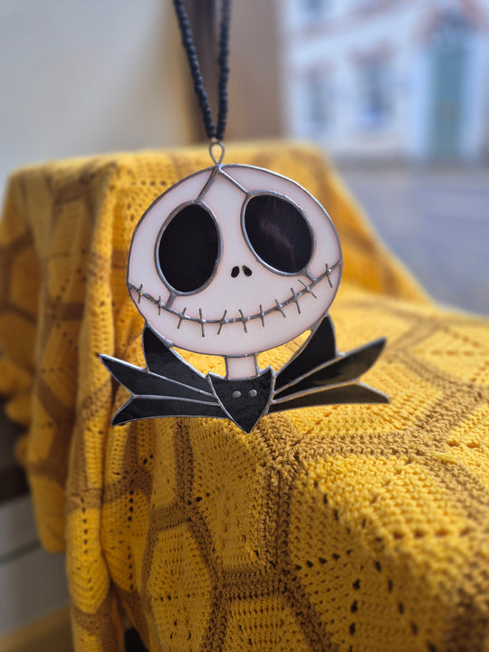 Jack Skellington stained glass suncatcher by Gobblin Glass