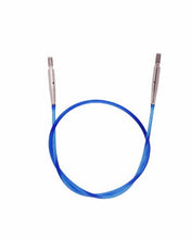 Load image into Gallery viewer, KnitPro nylon interchangeable knitting cable in blue, 50cm