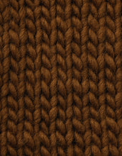 Load image into Gallery viewer, Knitted swatch of Lil Crazy Sexy Wool chunky yarn in Fawn Brown