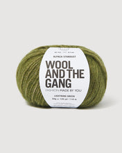 Load image into Gallery viewer, Alpaca Stardust sparkly baby alpaca yarn in Lightning Green by Wool and the Gang
