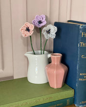 Load image into Gallery viewer, Three finished beaded anemone flowers in lilac, pink and cream by The Beaded Garden.
