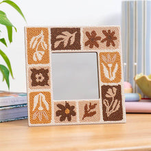 Load image into Gallery viewer, Tuscan Tiles neutral floral mosaic diamond painting frame from the Cottage Mix bundle.
