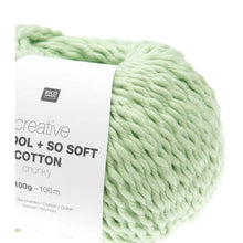Load image into Gallery viewer, Creative So Cool &amp; So Soft Chunky Cotton Yarn in Pastel Green by Rico

