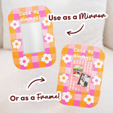 Load image into Gallery viewer, Two Cute As Always gingham frames showing the diamond painting kit used as a mirror or as a photo frame
