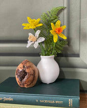 Load image into Gallery viewer, Beaded daffodils displayed in a small vase.
