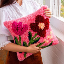 Load image into Gallery viewer, Fuchsia Wild Blooms| Latch Hook Cushion Kit | Craft Club
