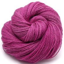 Load image into Gallery viewer, Hand Dyed Bluefaced Leicester, Shetland and Alpaca 4ply Yarn in Raspberry by Bluebell Yarns
