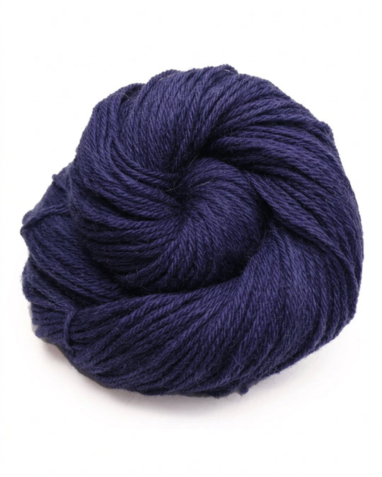 Hand Dyed Bluefaced Leicester, Shetland and Alpaca Aran Yarn in Deep Blue Sea by Bluebell Yarns