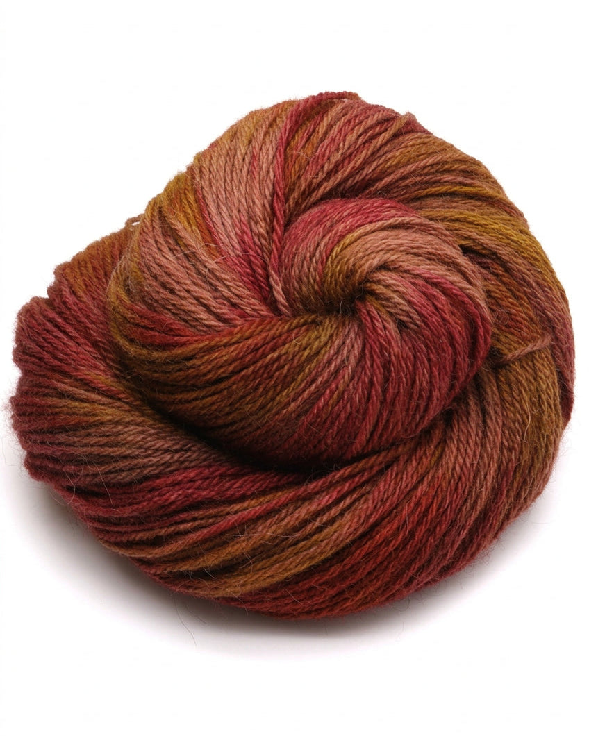 Hand Dyed Bluefaced Leicester, Shetland and Alpaca DK Yarn in Harvest by Bluebell Yarns