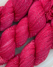 Load image into Gallery viewer, Hand Dyed Superwash Merino DK Yarn in Strawberry Sparkle by Solicious Yarns

