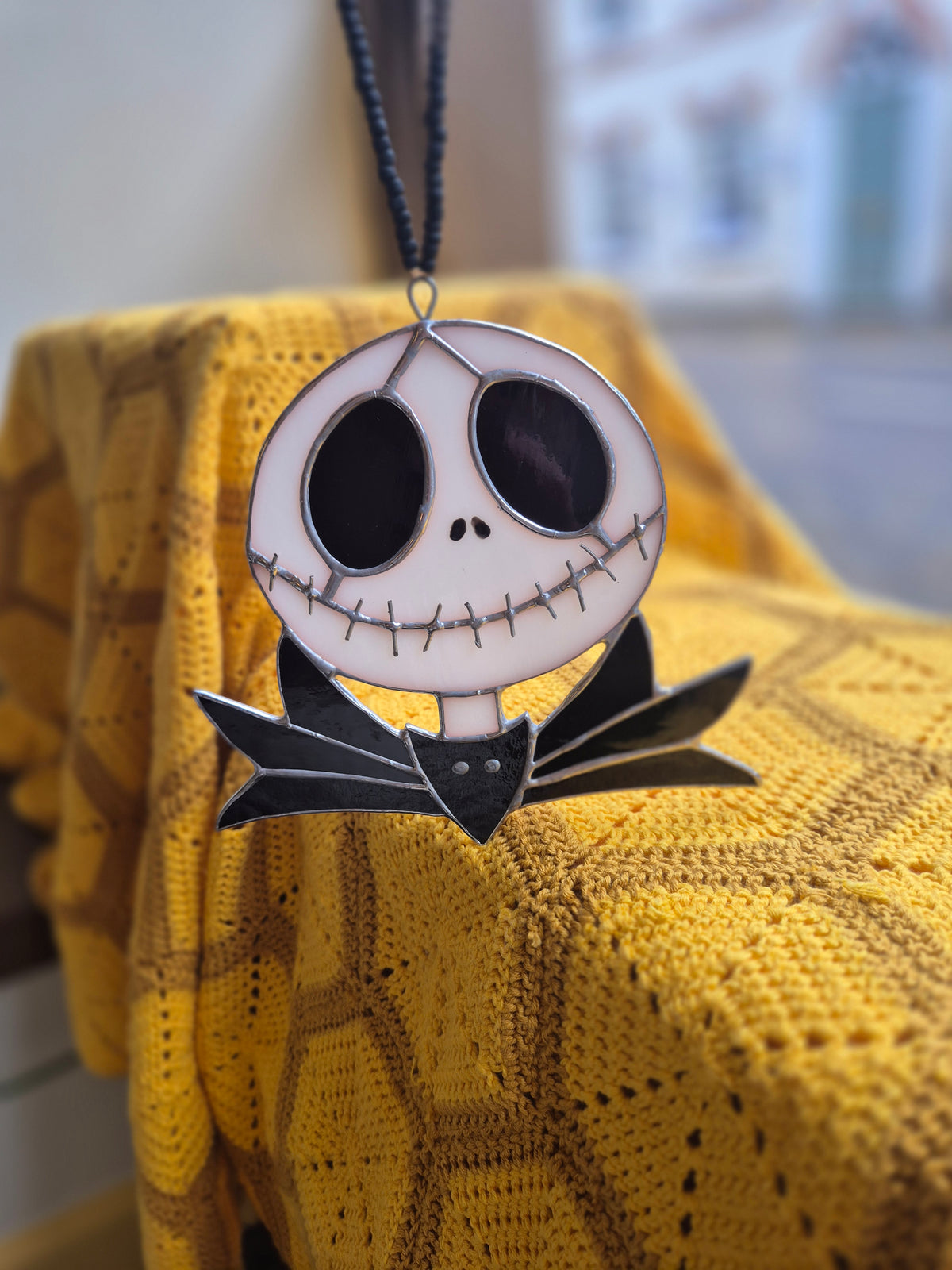 Jack Skellington stained glass suncatcher by Gobblin Glass