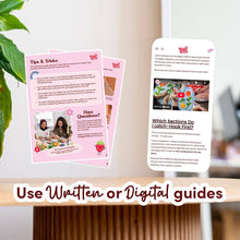 Load image into Gallery viewer, Contents of the Sunflower Mirror Rug kit: wooden latch hook, printed canvas and pre-cut yarn.
