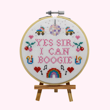 Load image into Gallery viewer, Yes Sir, I Can Boogie cross stitch pattern by The Make Arcade.
